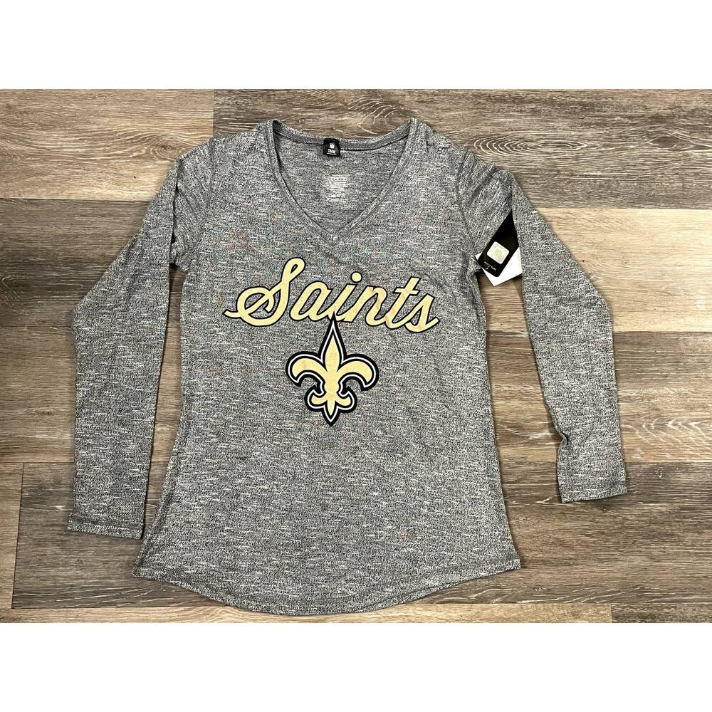 NFL grey Saint's sweater black and gold women's medium NWT